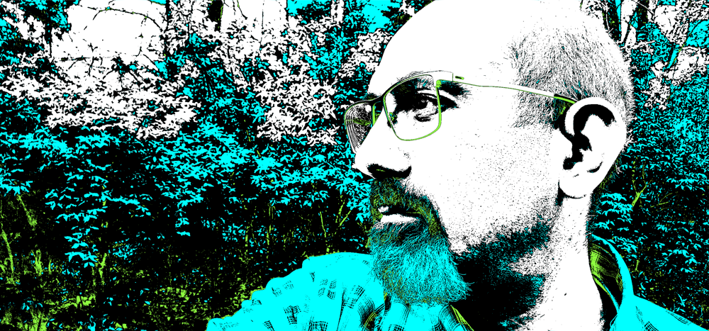 Self-portrait with vivid accents Rob York, self-portrait with vivid accents